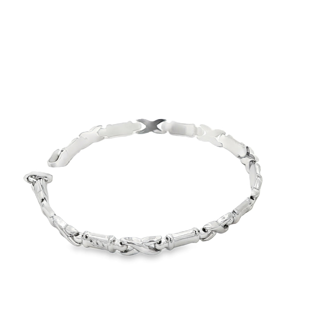 Elegant White Gold Chain Link Bracelet