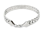 Designer White Gold Engraved Chain Bracelet