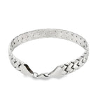 Load image into Gallery viewer, Designer White Gold Engraved Chain Bracelet