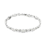 Load image into Gallery viewer, White Gold Heart &amp; 'X' Chain Bracelet