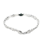Load image into Gallery viewer, White Gold Heart &amp; 'X' Chain Bracelet