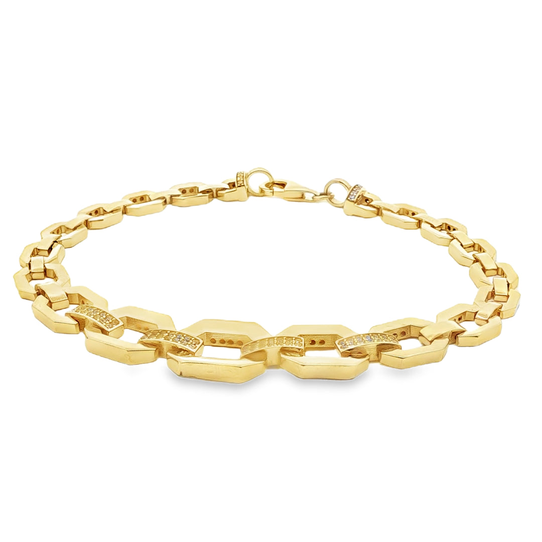 Yellow Gold Chain Bracelet with Fancy Brown Diamonds