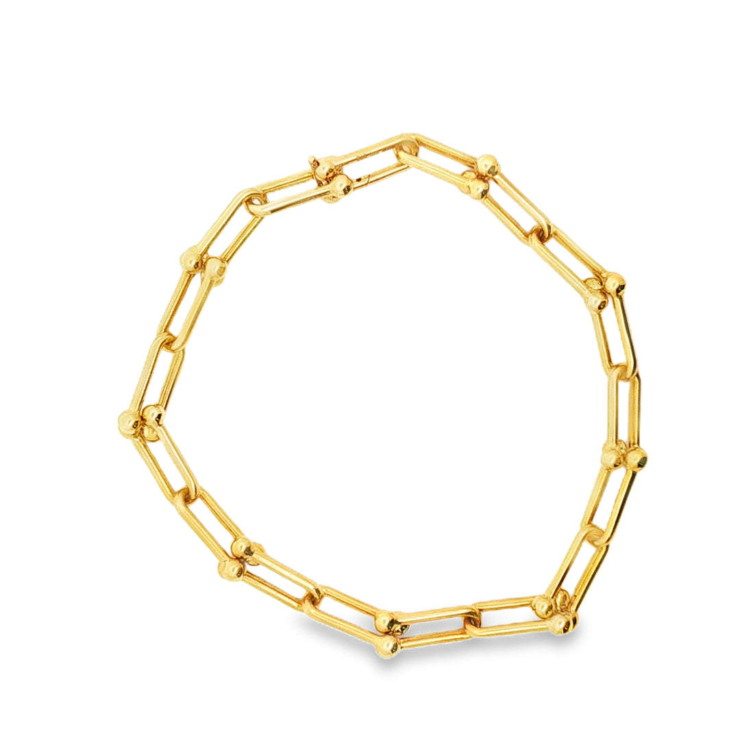 Elegant Yellow Gold Chain Link Bracelet