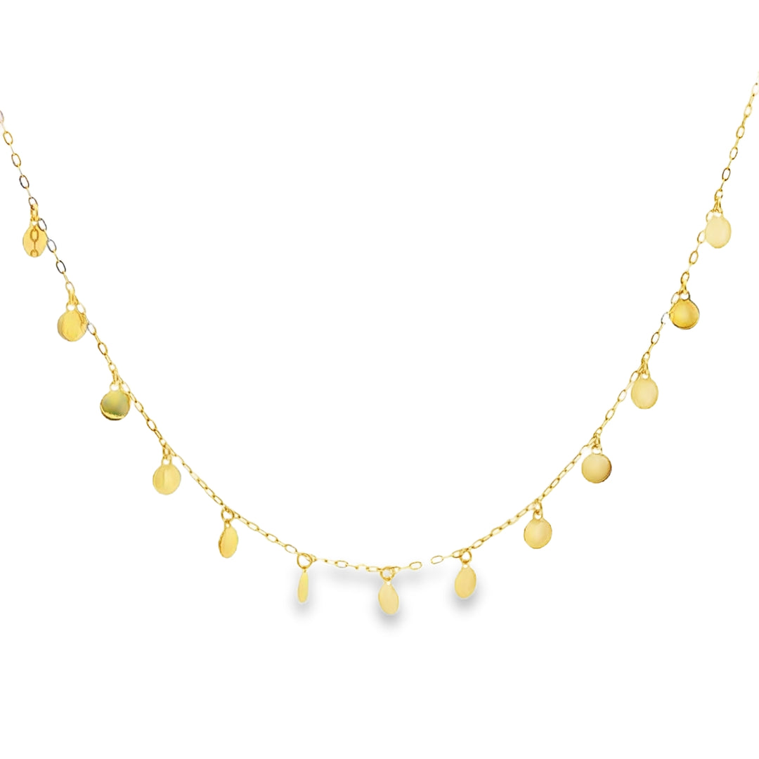 Dainty Yellow Gold Disc Necklace