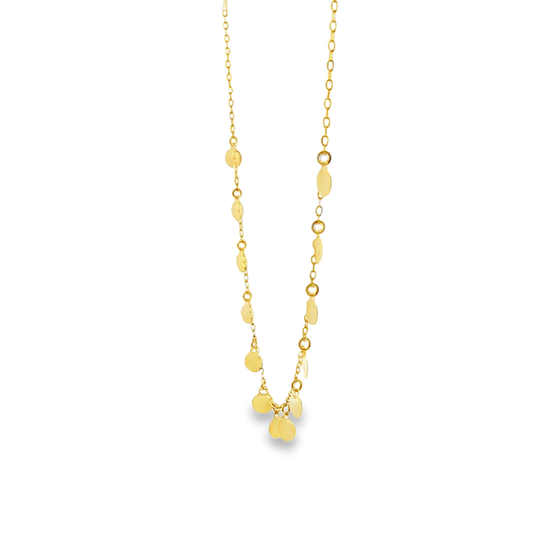 Dainty Yellow Gold Disc Necklace