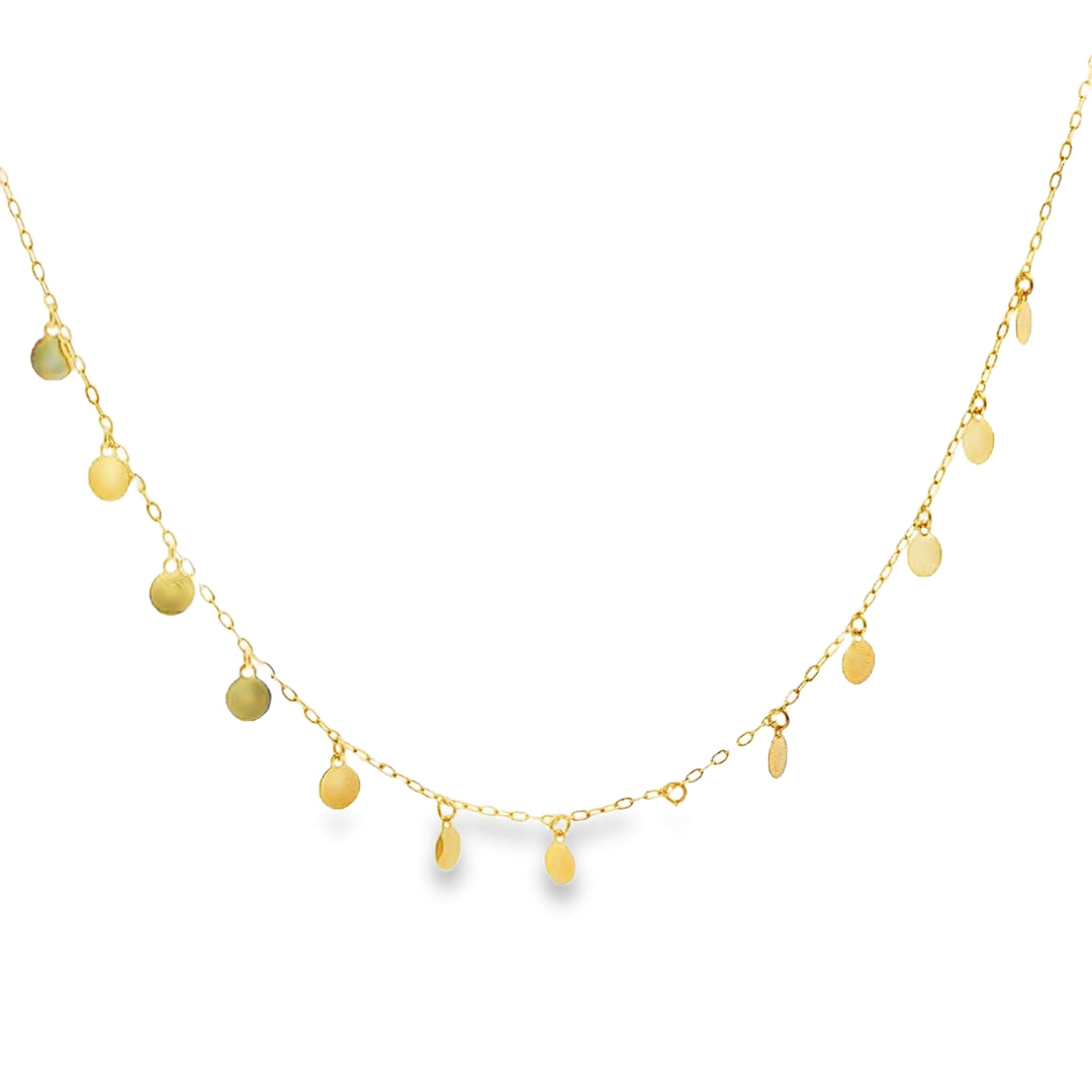 Dainty Yellow Gold Disc Necklace