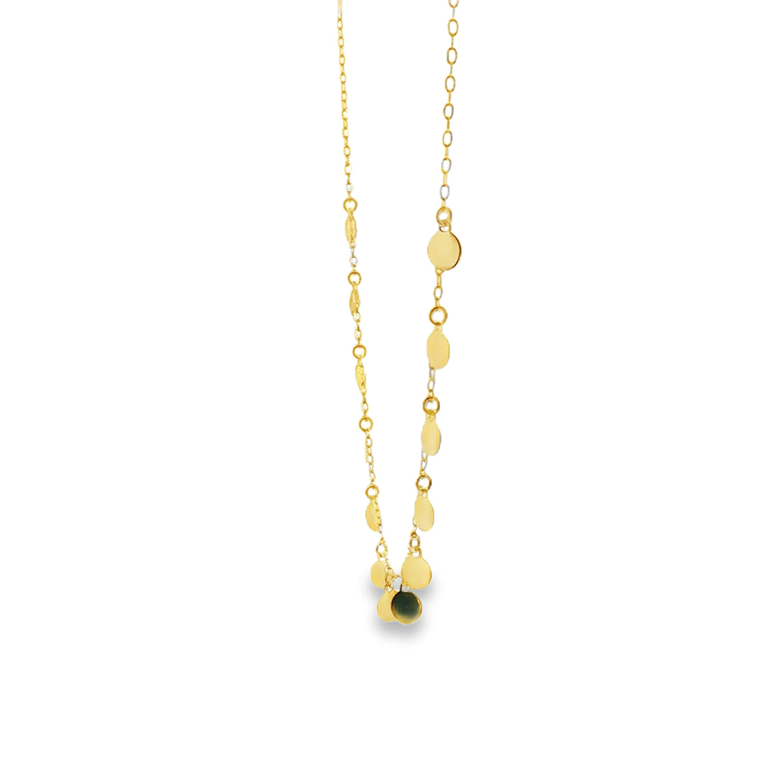 Dainty Yellow Gold Disc Necklace