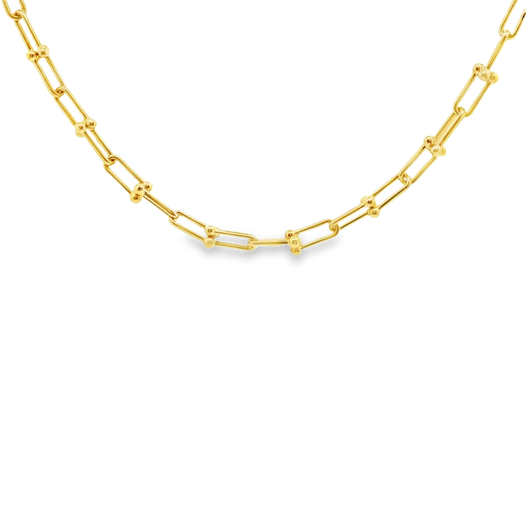 Elegant Yellow Gold Link Necklace