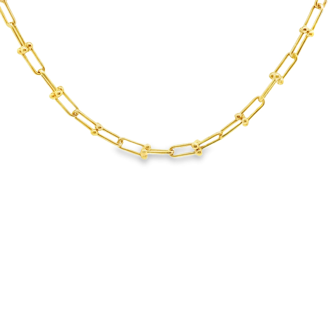 Elegant Yellow Gold Link Necklace