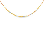 Load image into Gallery viewer, Tri-Color Gold Bead Link Necklace