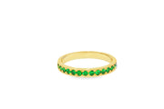 Yellow Gold Eternity Ring with Round Cut Emeralds