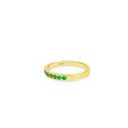 Yellow Gold Eternity Ring with Round Cut Emeralds