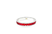 14ct White Gold Eternity Ring with Brilliant-Cut Rubies
