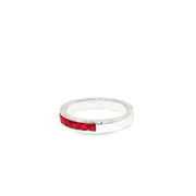 14ct White Gold Eternity Ring with Brilliant-Cut Rubies