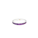 Load image into Gallery viewer, White Gold Eternity Ring with Brilliant Cut Amethysts
