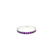 White Gold Eternity Ring with Brilliant Cut Amethysts