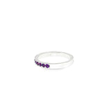 Load image into Gallery viewer, White Gold Eternity Ring with Brilliant Cut Amethysts