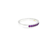 White Gold Eternity Ring with Brilliant Cut Amethysts