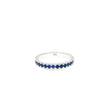 Load image into Gallery viewer, White Gold Eternity Ring with Royal Blue Sapphires