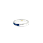 Load image into Gallery viewer, White Gold Eternity Ring with Deep Blue Sapphire