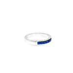 Load image into Gallery viewer, White Gold Eternity Ring with Deep Blue Sapphire