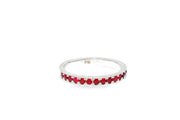 White Gold Eternity Ring with Round Cut Red Rubies