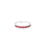 Load image into Gallery viewer, White Gold Eternity Ring with Round Cut Red Rubies