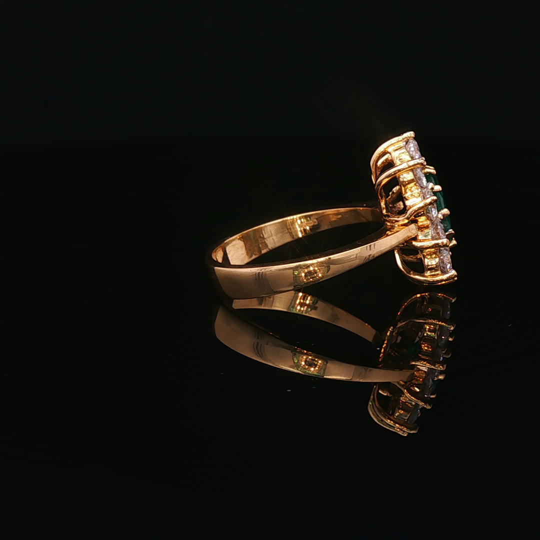Emerald and Yellow Gold Multistone Ring