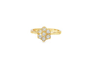 Yellow Gold Flower Cluster Diamond Ring