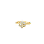 Load image into Gallery viewer, Yellow Gold Flower Cluster Diamond Ring