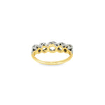 Load image into Gallery viewer, Yellow Gold &amp; Palladium Multistone Ring with Round Cut Diamonds