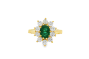 Emerald and Yellow Gold Multistone Ring