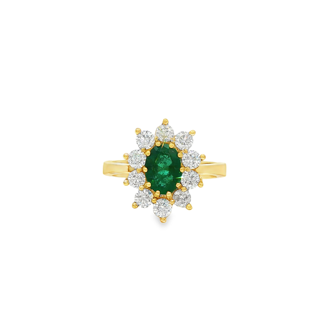 Emerald and Yellow Gold Multistone Ring