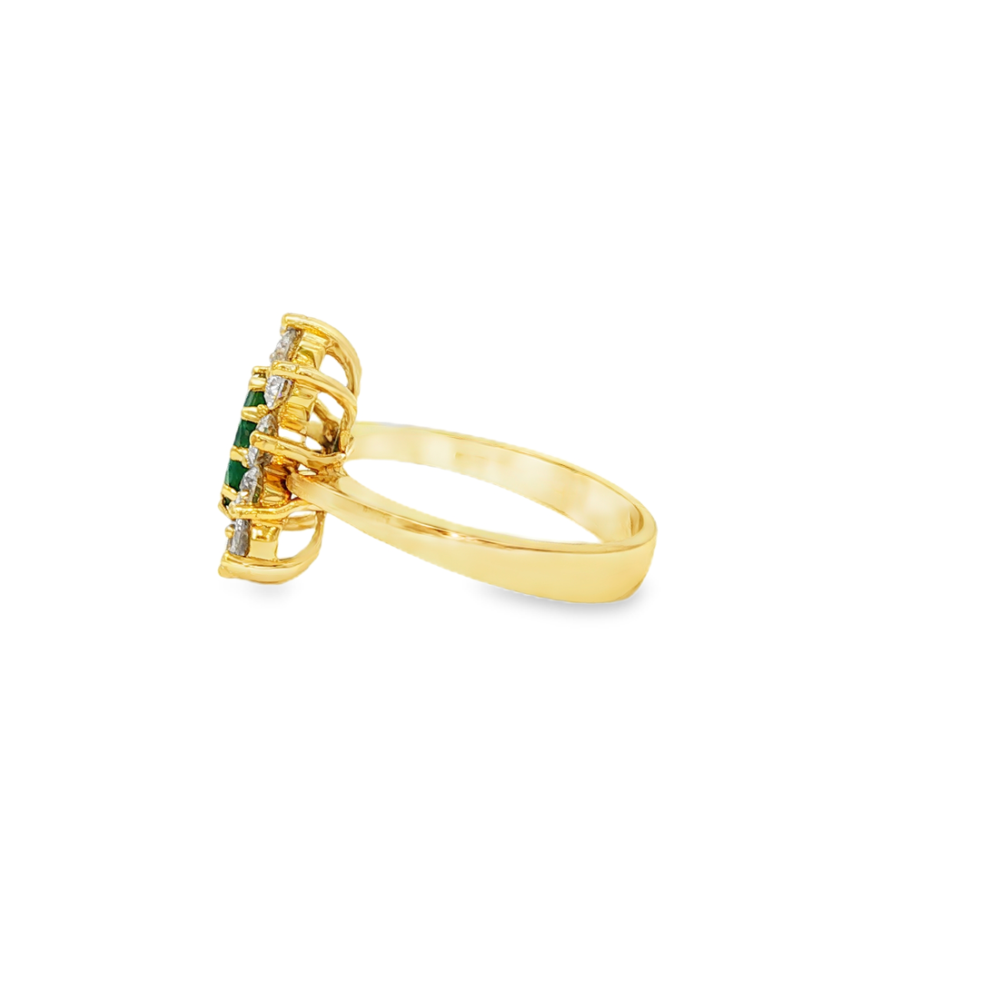 Emerald and Yellow Gold Multistone Ring