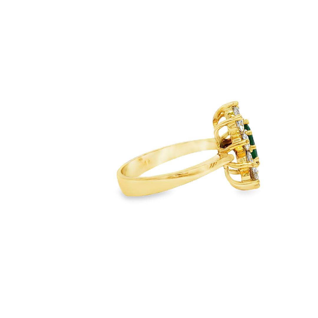 Emerald and Yellow Gold Multistone Ring