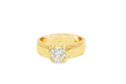 Classic Round Brilliant Diamond Solitaire Ring in Yellow Gold