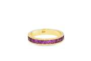 Yellow Gold Eternity Ring with Round Amethysts