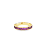Load image into Gallery viewer, Yellow Gold Eternity Ring with Round Amethysts