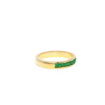 Load image into Gallery viewer, Yellow Gold Eternity Ring with Round Cabochon Emeralds