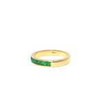 Load image into Gallery viewer, Yellow Gold Eternity Ring with Round Cabochon Emeralds