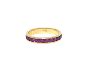 Yellow Gold Eternity Ring with Round Cut Amethysts