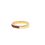 Load image into Gallery viewer, Yellow Gold Eternity Ring with Round Cut Amethysts