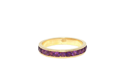Yellow Gold Eternity Ring with Round Amethyst Gemstones