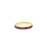 Load image into Gallery viewer, Yellow Gold Eternity Ring with Round Amethyst Gemstones