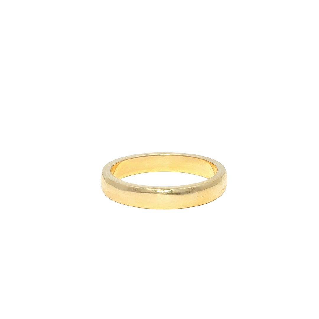 Yellow Gold Eternity Ring with Deep Blue Round Sapphire