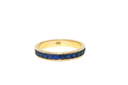 Yellow Gold Eternity Ring with Deep Blue Sapphires