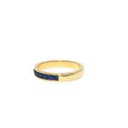 Yellow Gold Eternity Ring with Deep Blue Sapphires