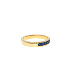 Load image into Gallery viewer, Yellow Gold Eternity Ring with Deep Blue Sapphires