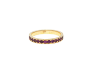 Yellow Gold Eternity Ring with Round Cut Ruby Gemstones