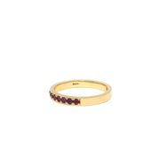 Yellow Gold Eternity Ring with Round Cut Ruby Gemstones
